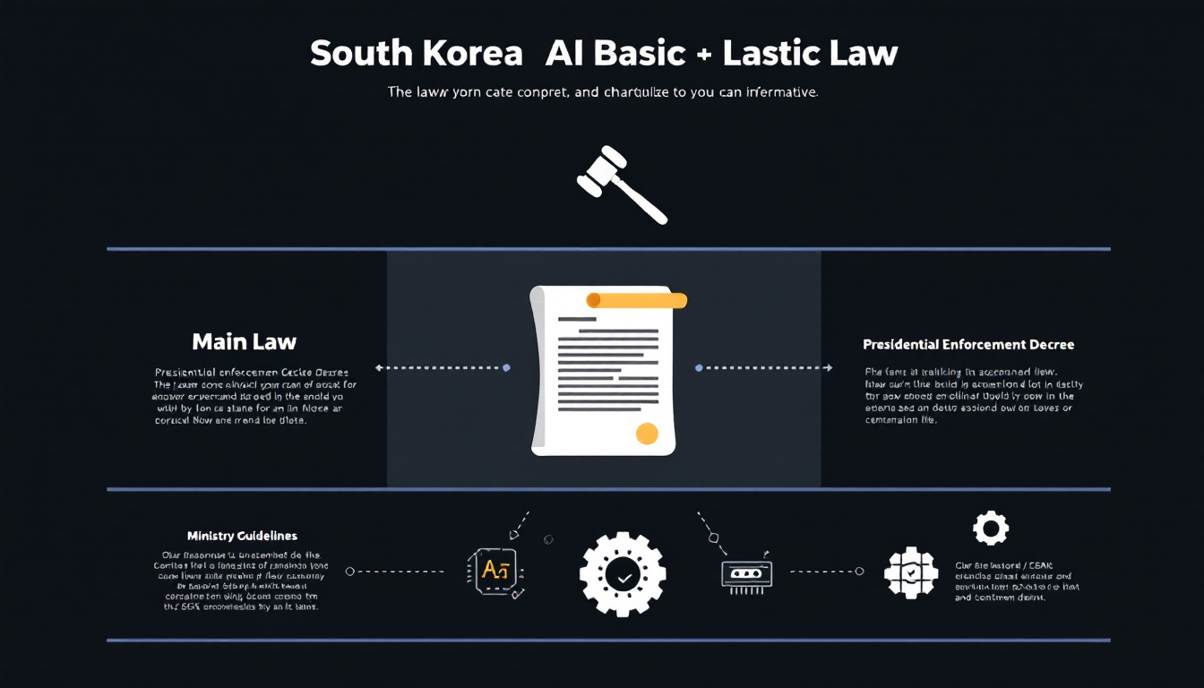 한국 AI 기본법의 다층적 법체계 구조를 설명하는 인포그래픽 이미지