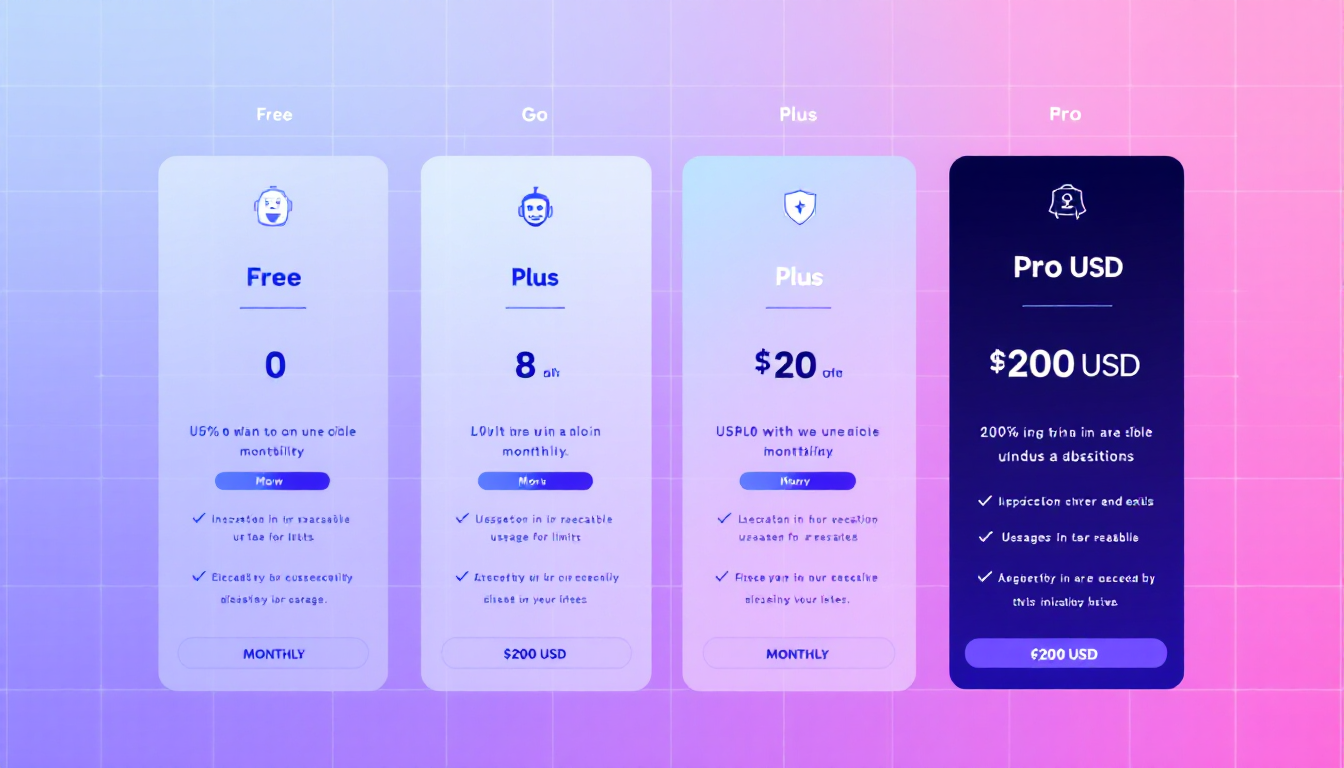 2026년 1월 기준 ChatGPT 유료 플랜과 가격 비교 차트 이미지