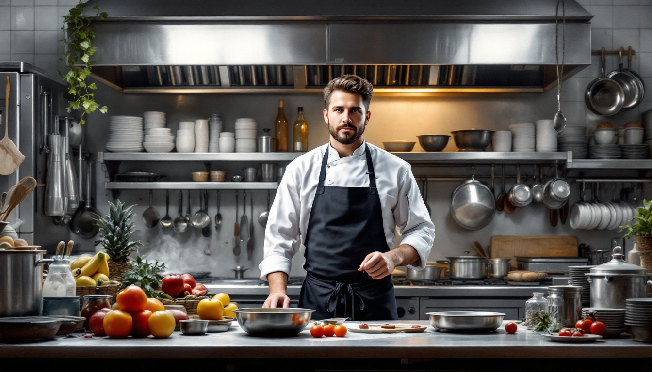 수천 권의 요리책을 통해 학습하고 새로운 요리를 창조하는 셰프를 비유한 생성형 AI 작동 원리 이미지