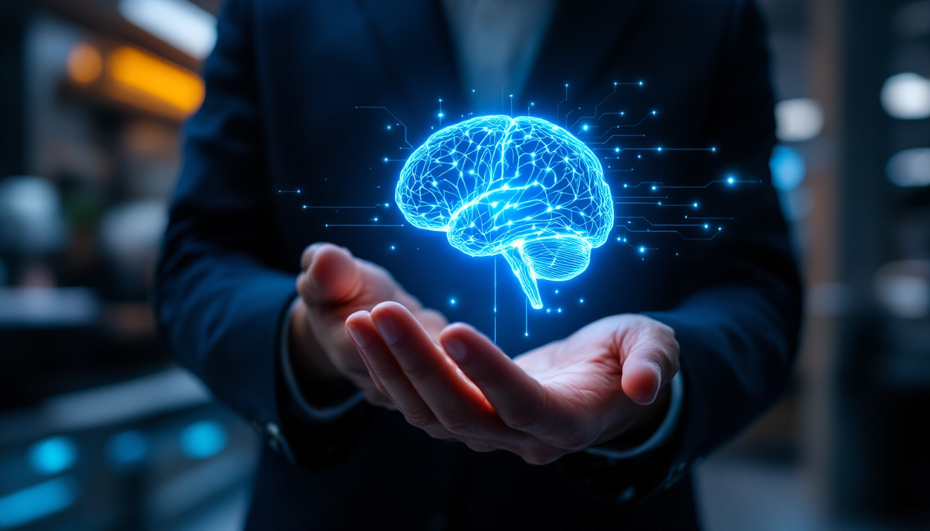 사용자 손 위에 떠있는 홀로그램 형태의 인공지능 비서 ChatGPT