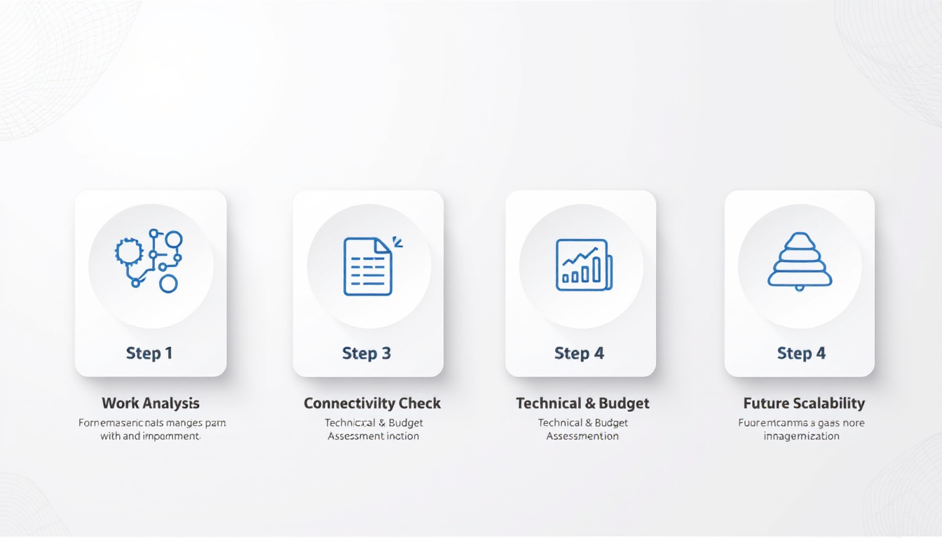AI 자동화 플랫폼 선택을 위한 4단계 체크리스트를 단계별로 보여주는 그래픽