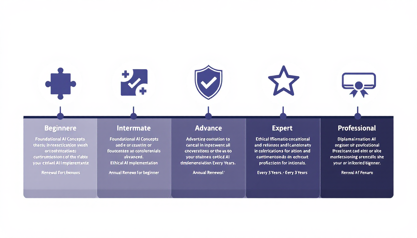 AICE AI 자격증 5단계 등급 체계 및 특징 인포그래픽