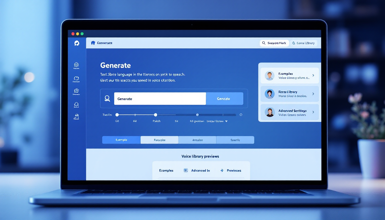 초보자도 쉽게 사용할 수 있는 직관적인 UI/UX를 갖춘 TTS 플랫폼의 웹 인터페이스