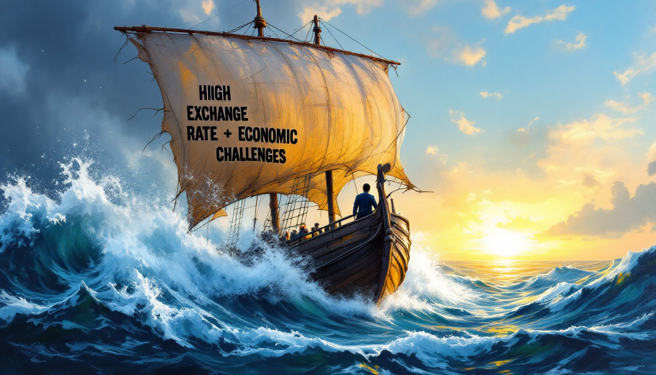 고환율 뉴노멀 시대의 위기를 기회로 전환하는 전략적 항해를 상징하는 이미지