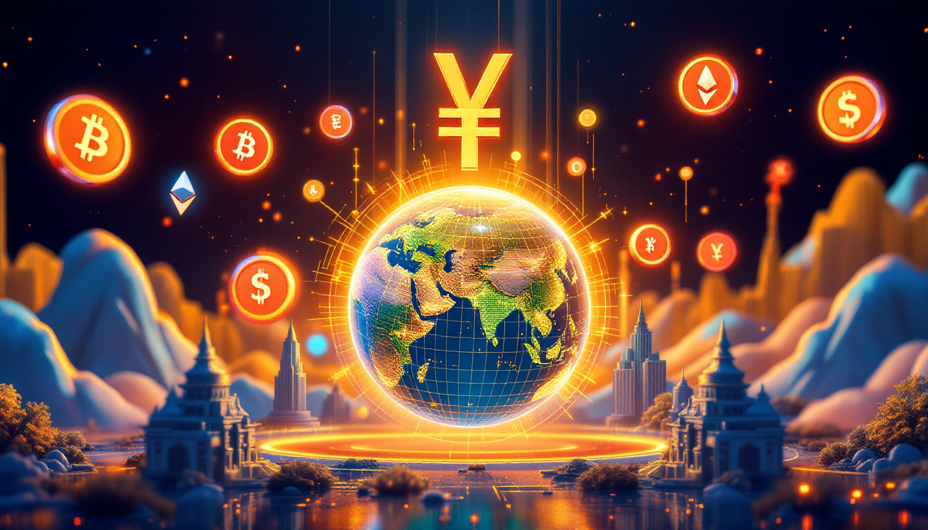 원·달러 환율의 미래를 글로벌 경제 변화와 디지털 화폐 중심으로 표현한 미래지향적 이미지