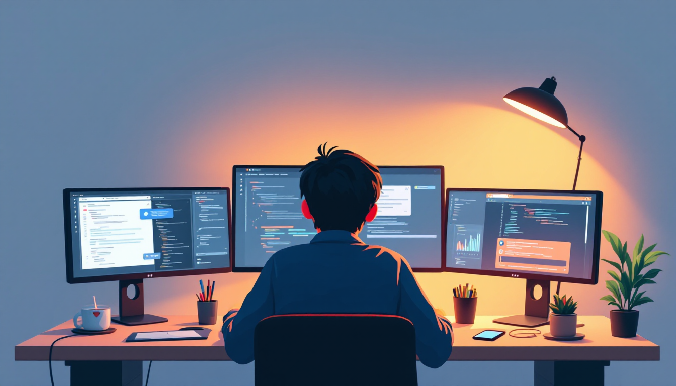 온라인 코딩 문제 풀이와 GitHub 활용, AI 도구로 코딩 학습하는 모습