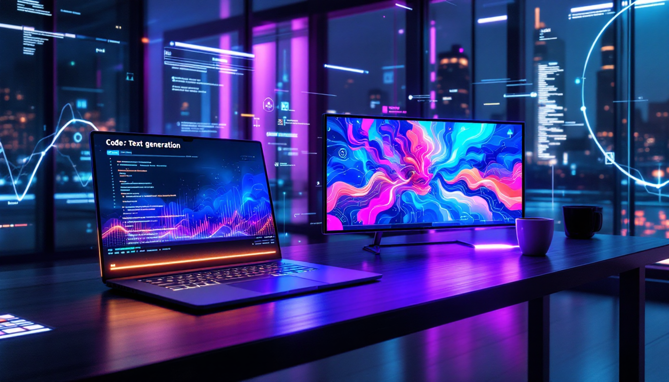 텍스트, 이미지, 영상 생성 AI의 멀티모달 기능을 보여주는 장면