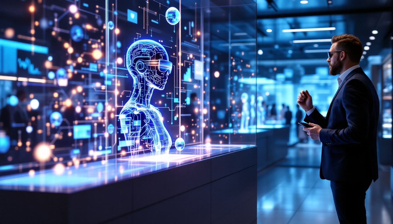 미래 AI 영업 에이전트와 인간 영업 전문가가 협력하는 모습을 나타낸 이미지