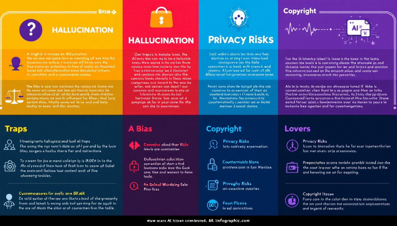 AI의 함정과 대처 방안을 설명하는 인포그래픽