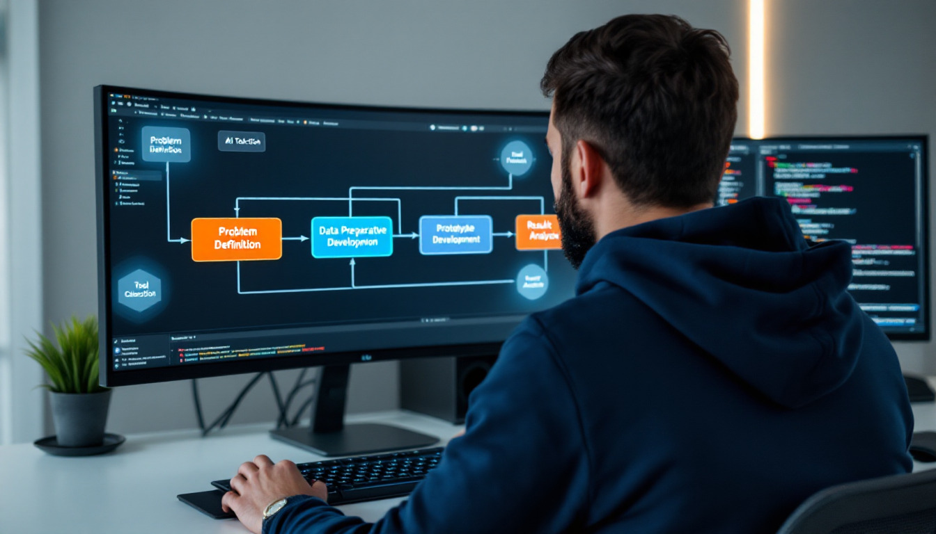 실무 AI 역량 테스트 준비 과정을 보여주는 시각적 다이어그램