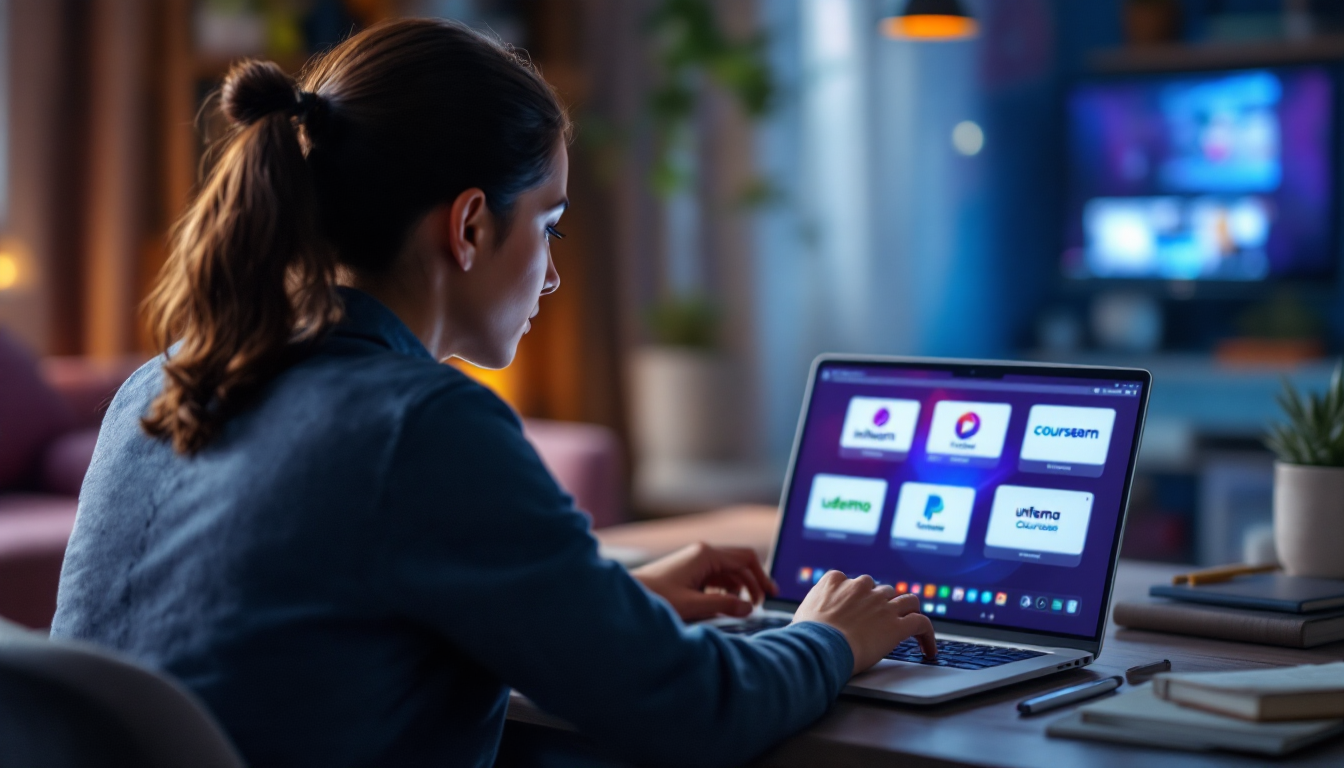 온라인 학습 플랫폼을 이용해 AI 자격증을 준비하는 사람의 모습