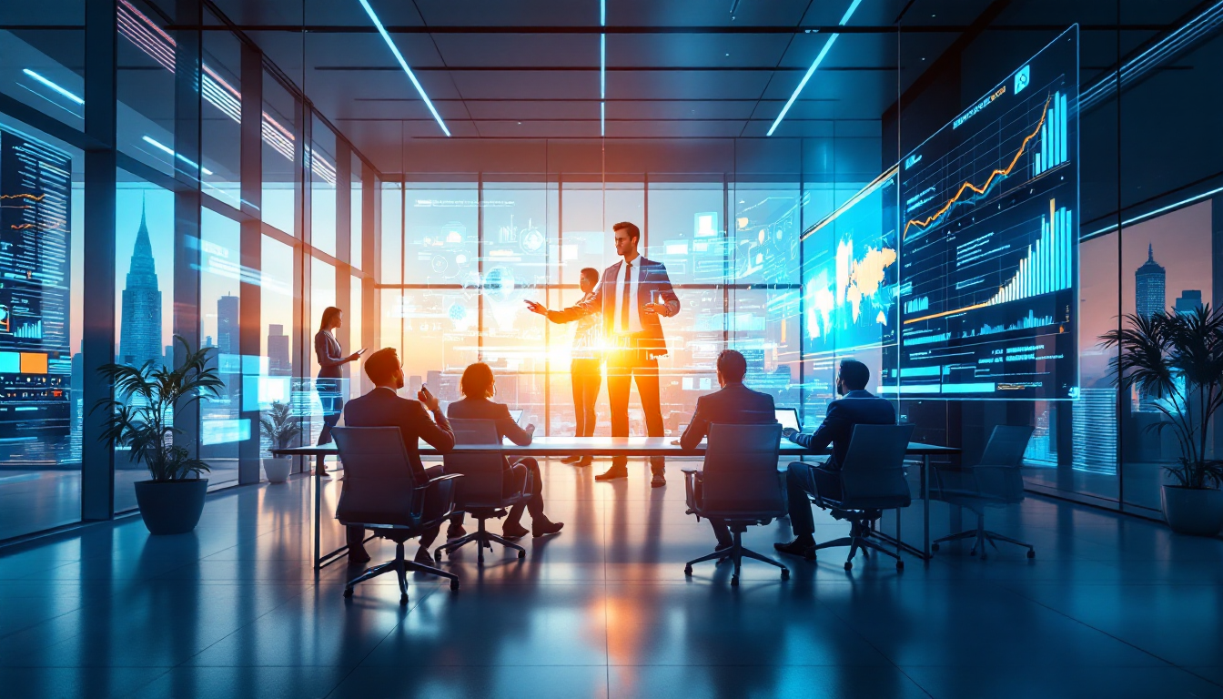 성공적인 AI 영업 자동화 사례를 보여주는 그래프와 실사 비즈니스 장면