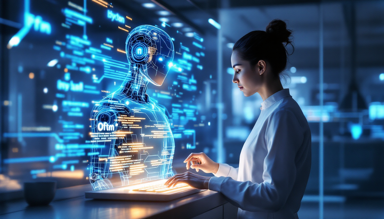 2026년 AI 시대의 새로운 언어, 프롬프트 엔지니어링을 상징하는 친근한 디지털 AI 비서 이미지