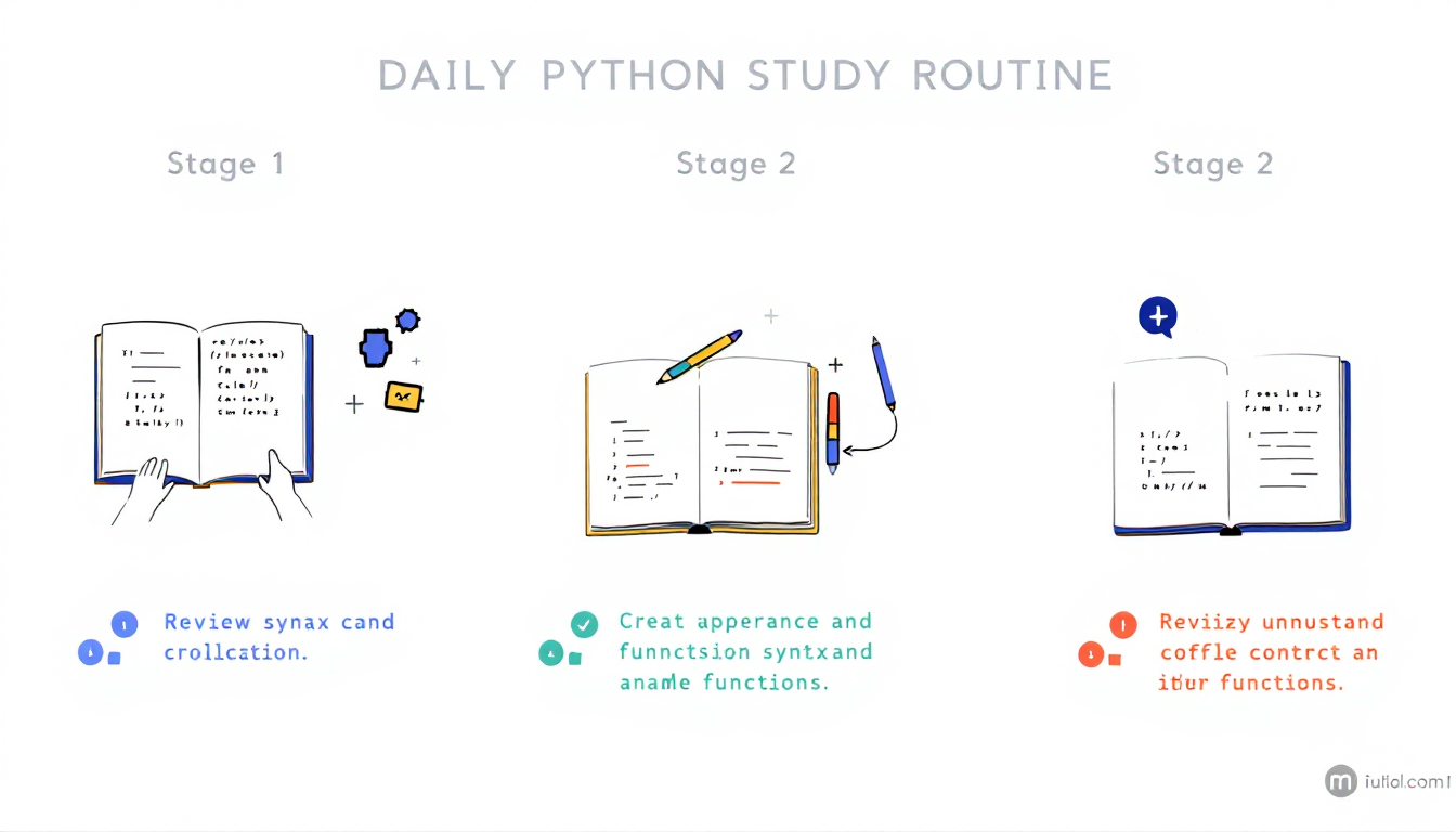 매일 1시간 파이썬 학습 루틴 인포그래픽