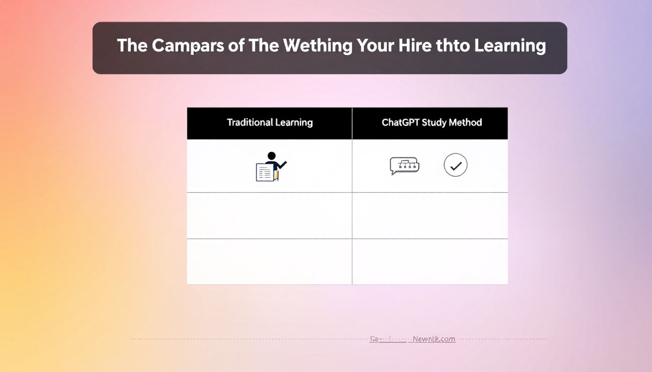 전통적 학습 방식과 ChatGPT 공부법의 차이를 비교한 인포그래픽