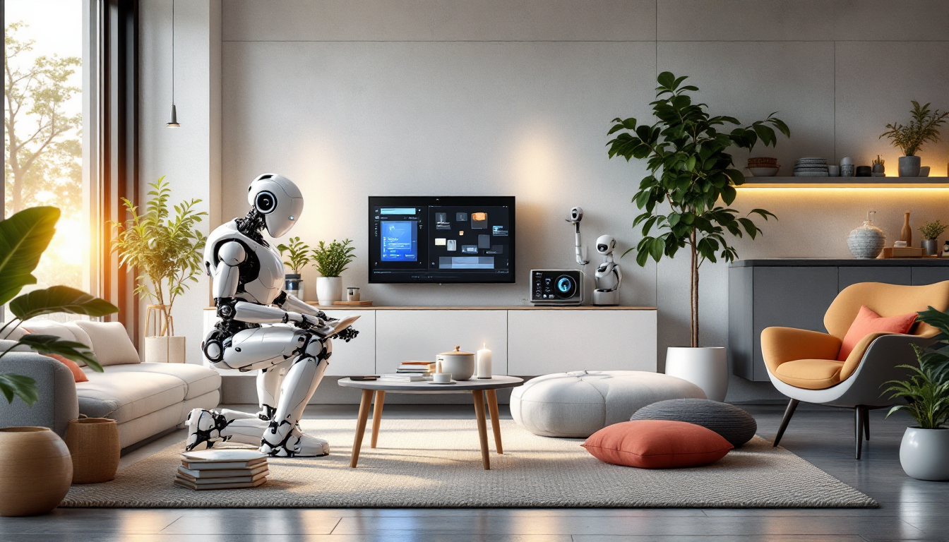 2026년 AI가 일상생활과 집안 곳곳에서 물리적으로 상호작용하는 미래형 스마트홈 모습