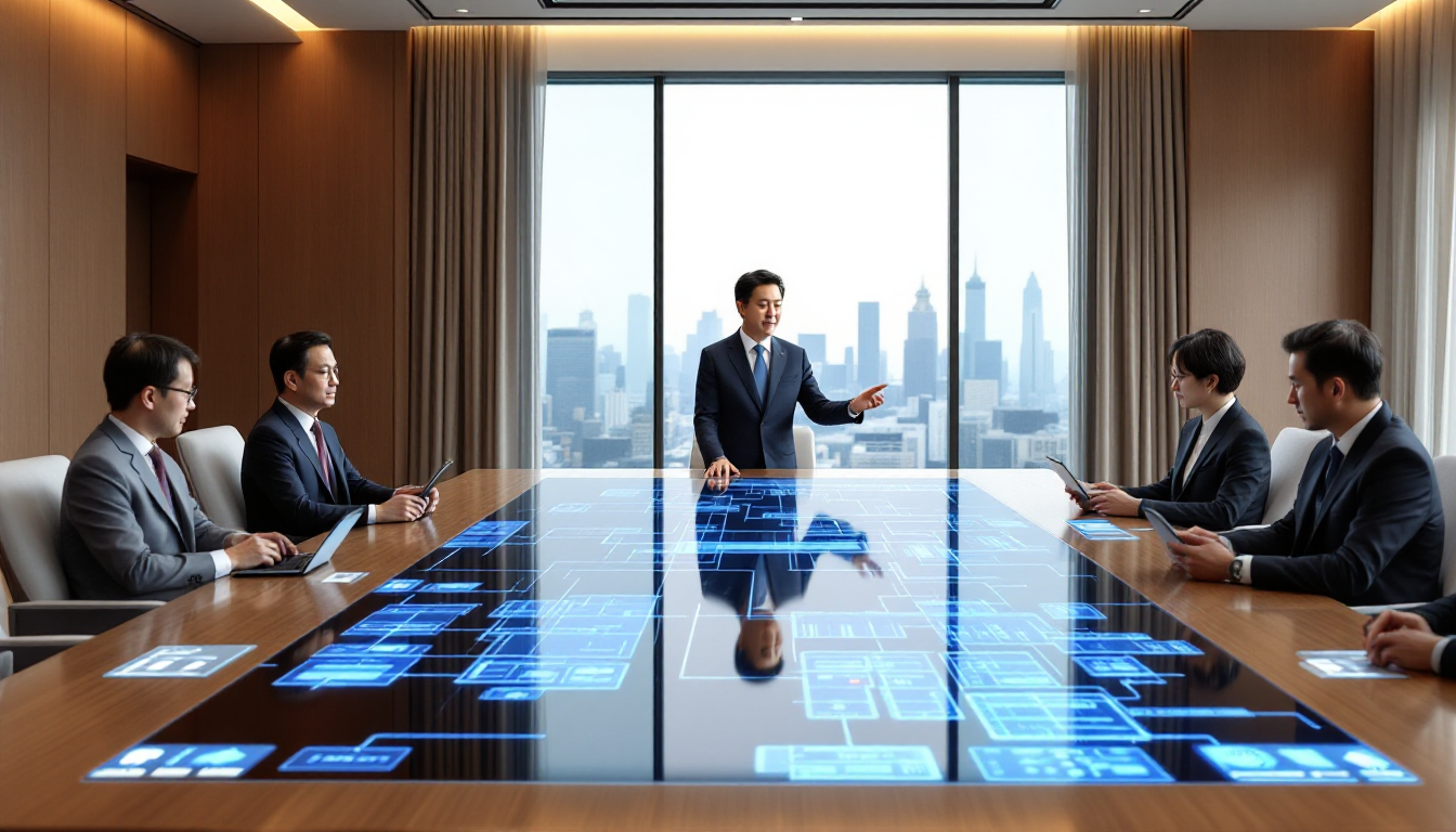 대한민국 국가인공지능전략위원회가 대통령 주재로 회의를 진행하는 모습