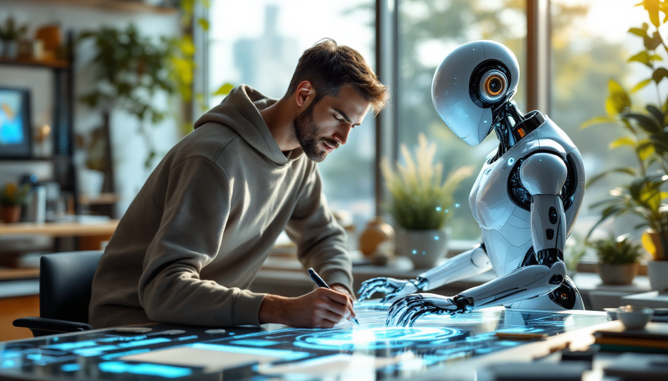 AI와 인간이 협력하며 더 나은 미래를 준비하는 모습(이미지)